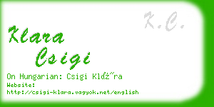 klara csigi business card